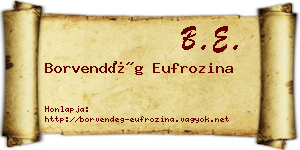Borvendég Eufrozina névjegykártya